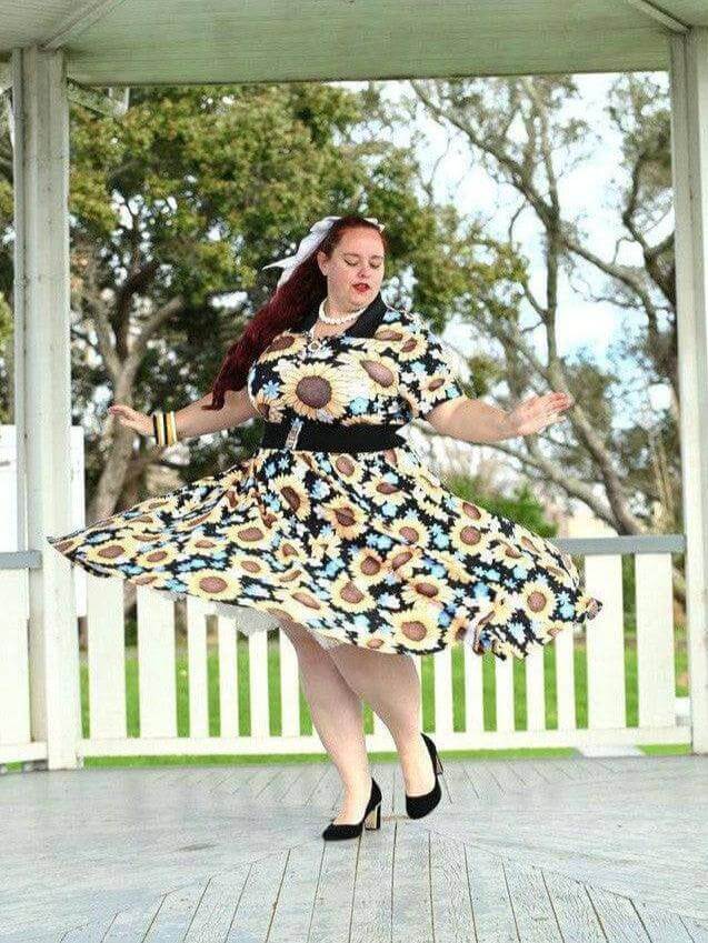 Sunflowers Full Circle Skirt - Poison Arrow Retro