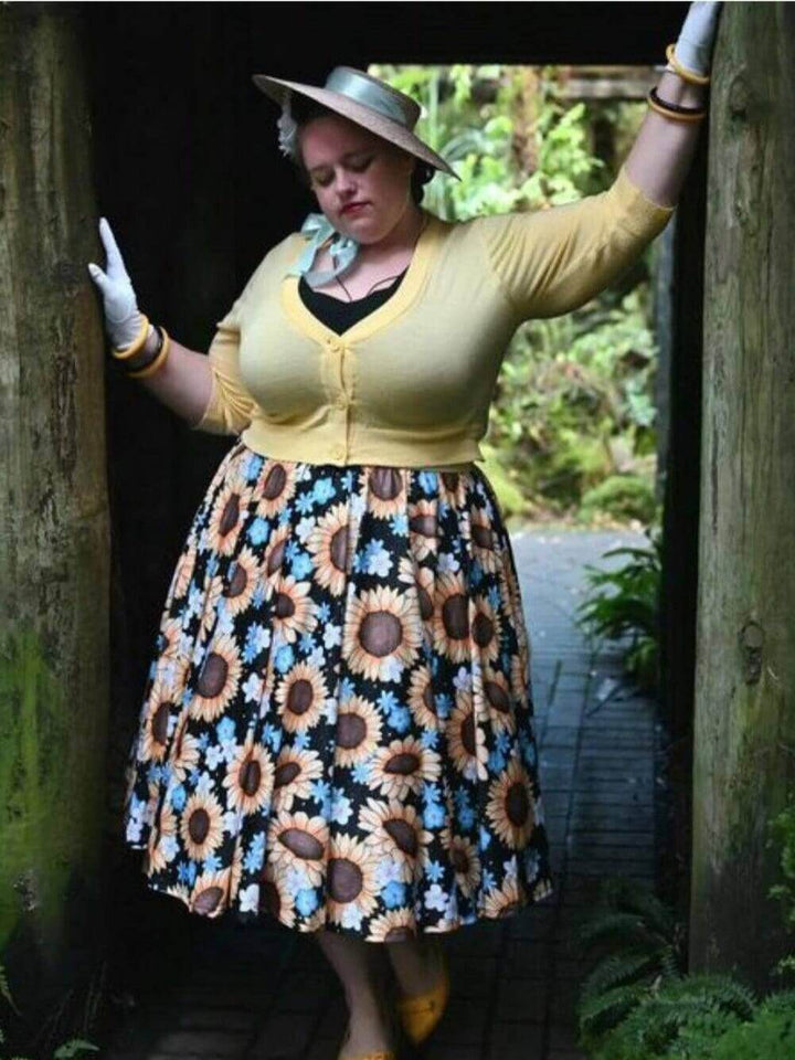 Sunflowers Full Circle Skirt - Poison Arrow Retro