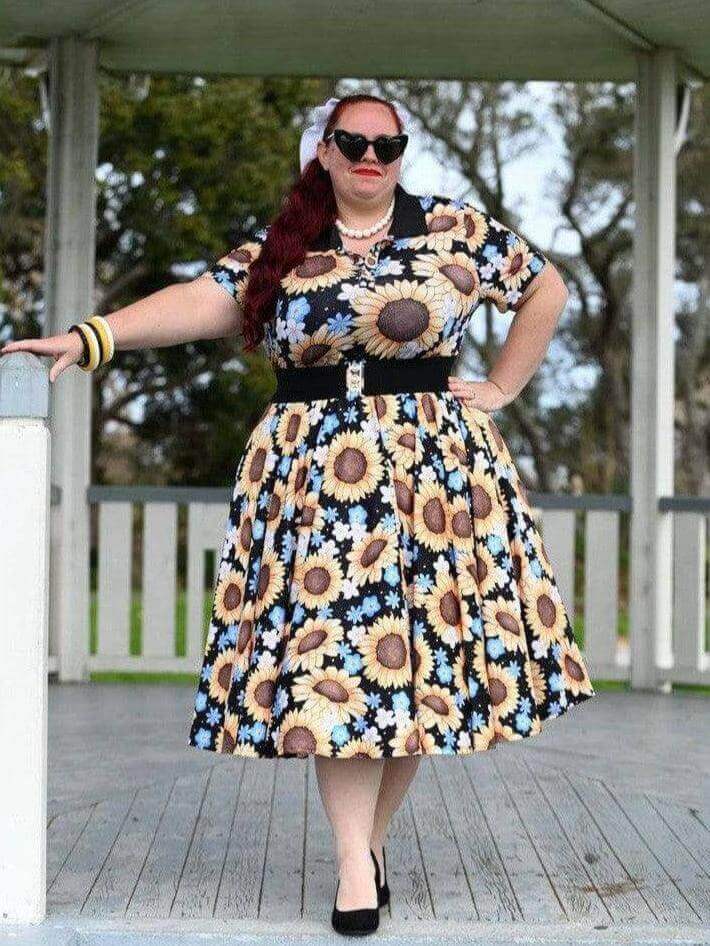 Sunflowers Full Circle Skirt - Poison Arrow Retro
