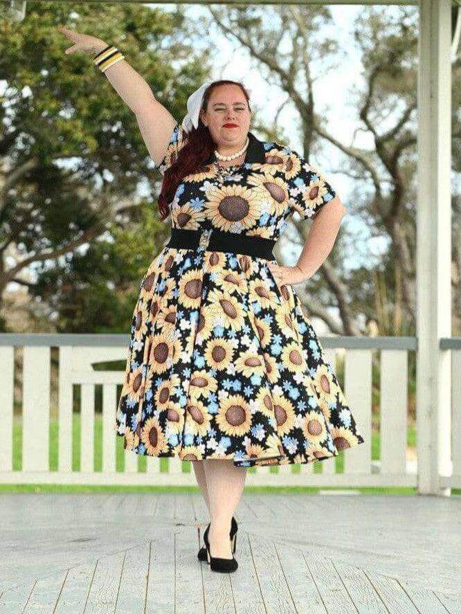 Sunflowers Full Circle Skirt - Poison Arrow Retro