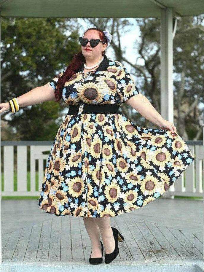Sunflowers Full Circle Skirt - Poison Arrow Retro