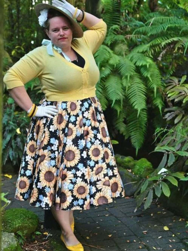 Sunflowers Full Circle Skirt - Poison Arrow Retro
