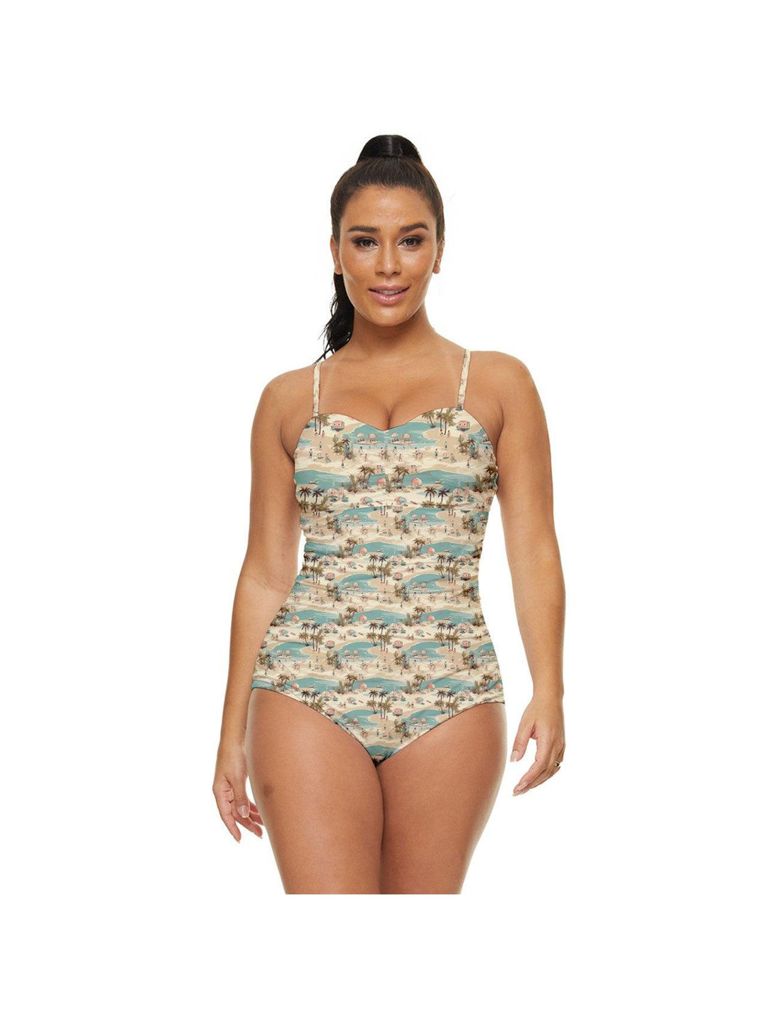 Vintage Vacation Retro Full Coverage Swimsuit