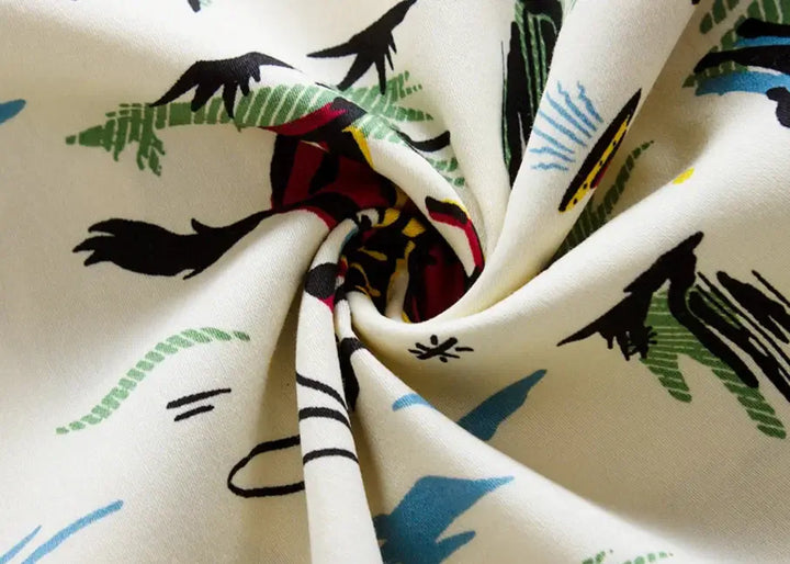 Colorful fabric close-up featuring patterns ideal for the Western Cowboy Flared Skirt.