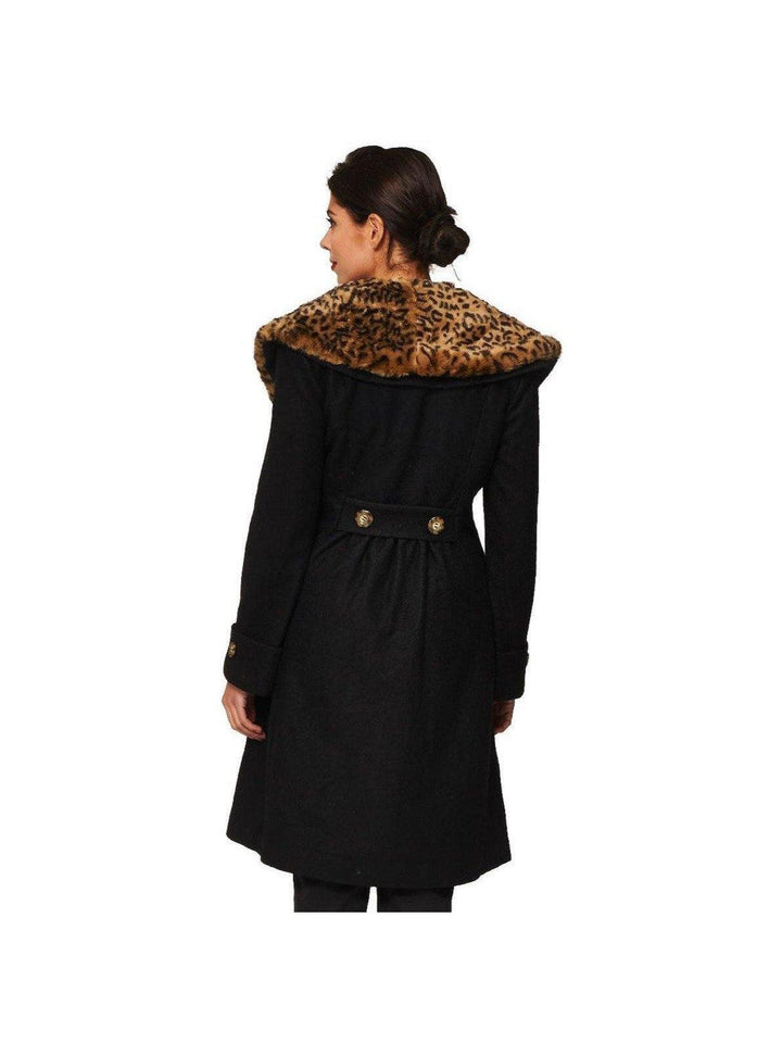 Banned UK Winter Coat Leopard Black