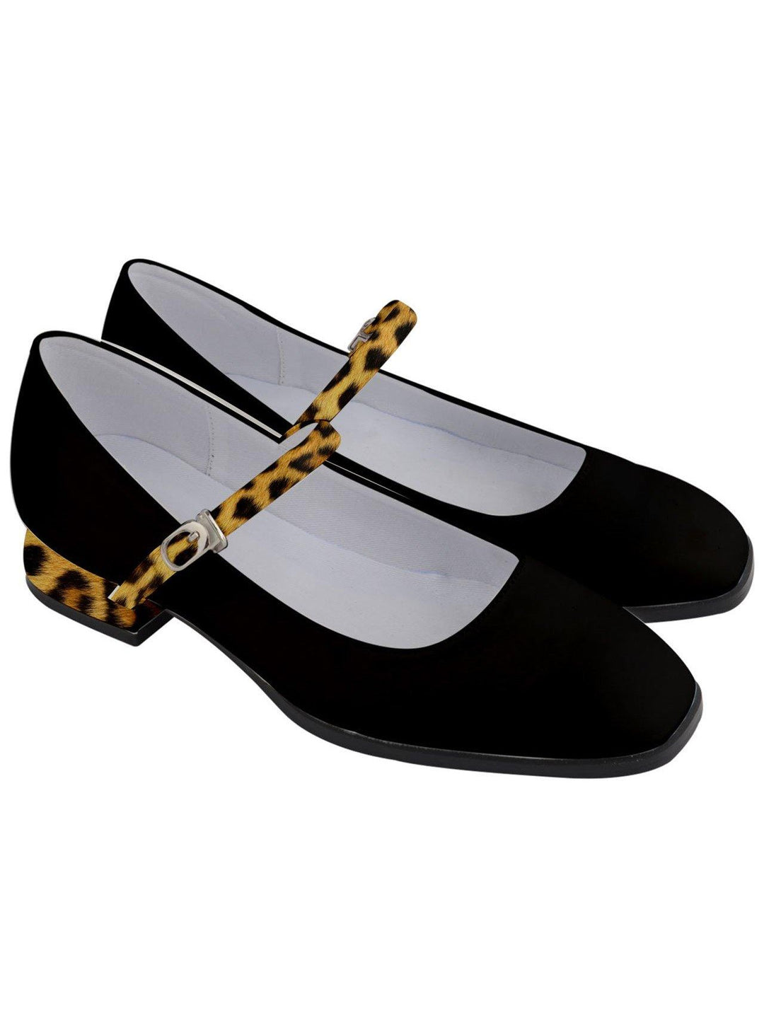 BLACK LEOPARD TRIM Women's Mary Jane Shoes