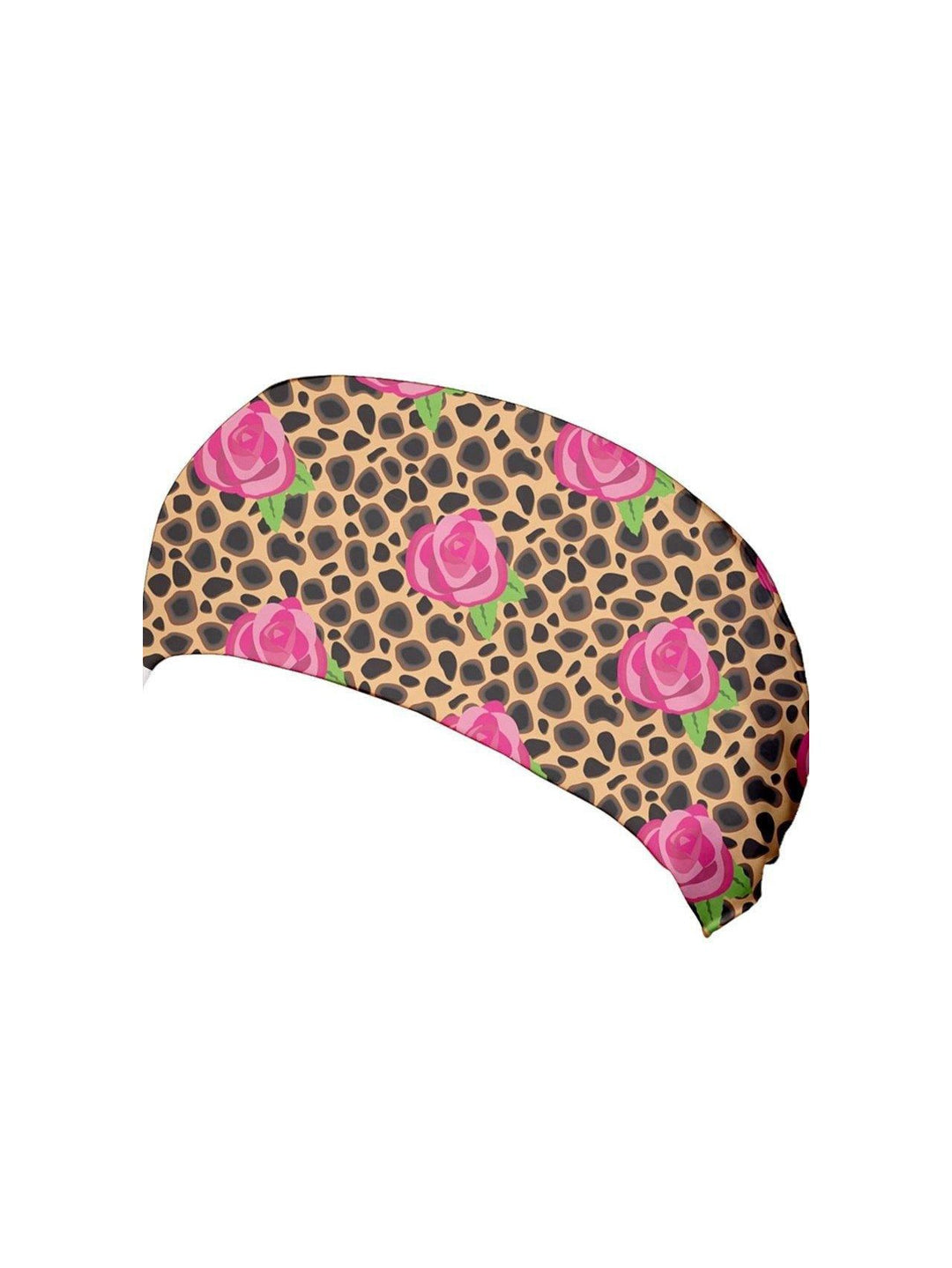 Cheetah Rose Wide Stretchy Headband