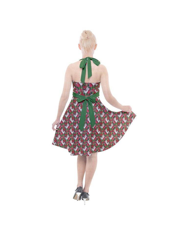 Christmas Cats Halter Party Swing Dress