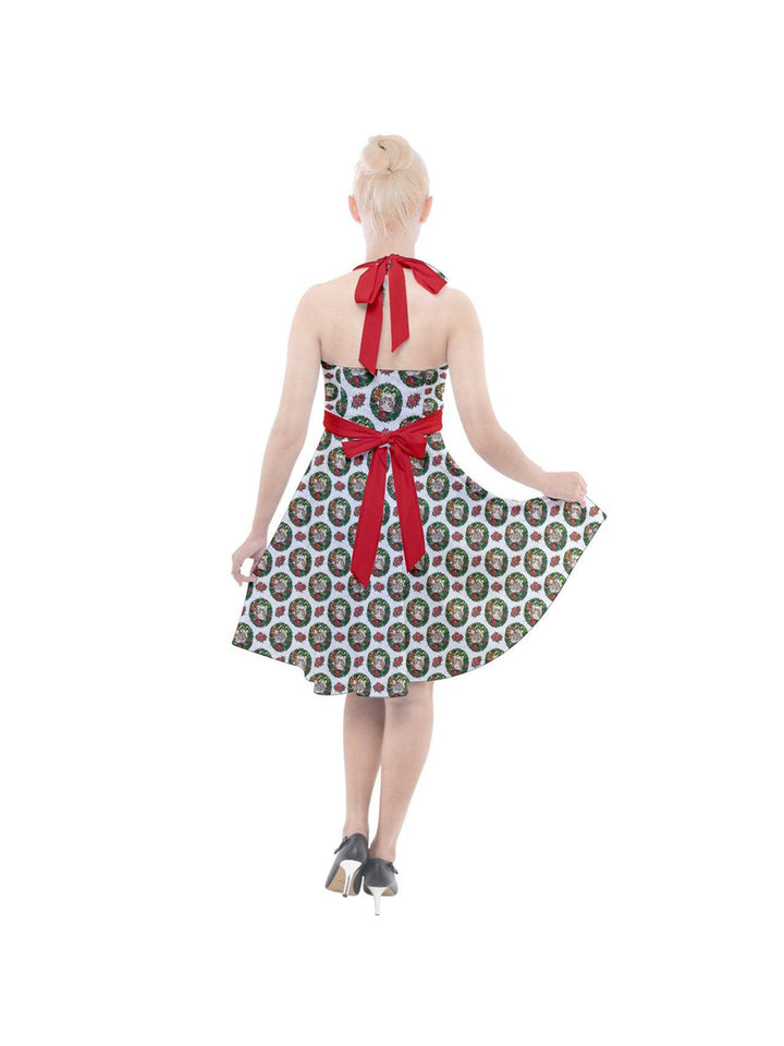 Christmas Cats Halter Party Swing Dress
