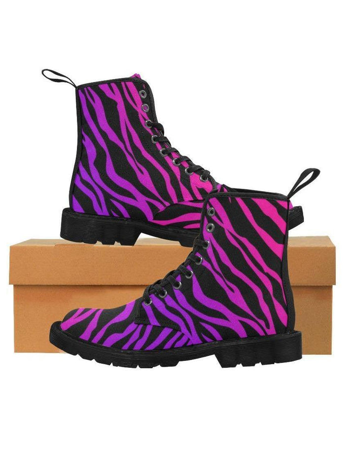 CRAZY TIGER Women's Lace Up Canvas Boots