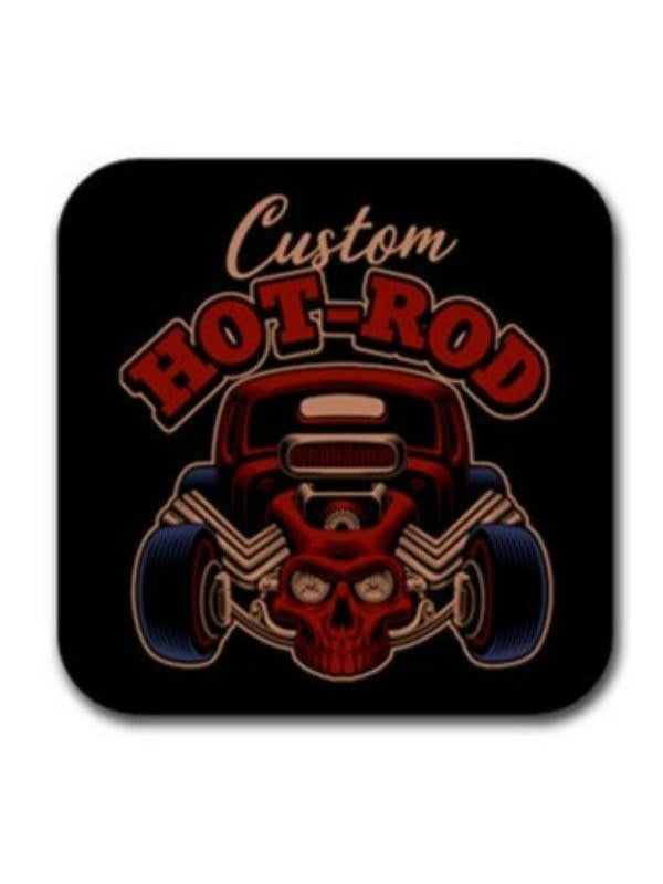 Custom Hotrod Rubber Square Coaster (4 pack)