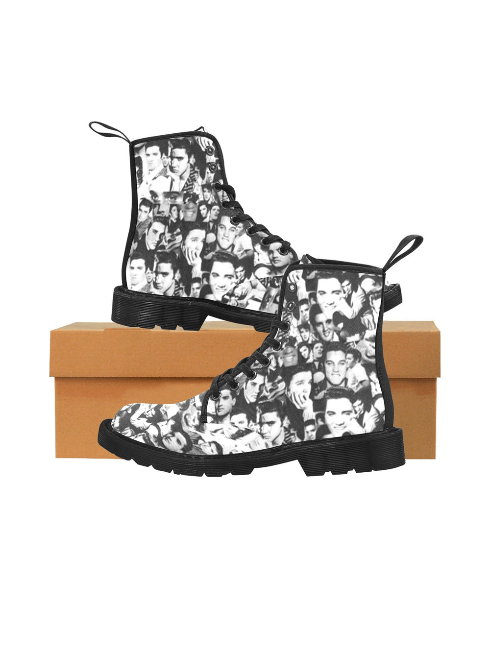 Elvis The King Women's Lace Up Combat Boots