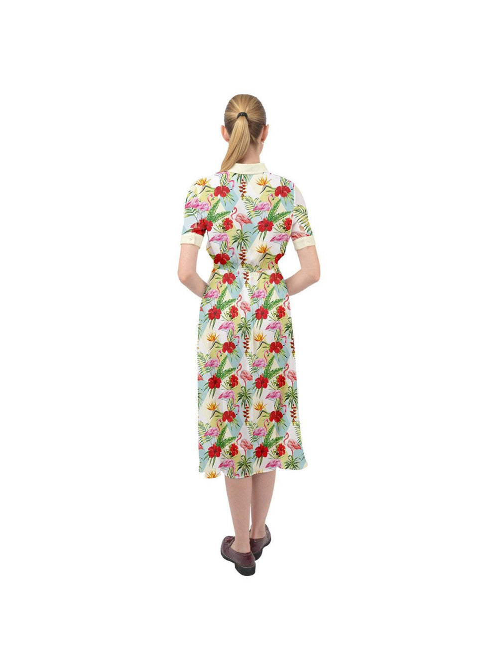 Flamingos Ava 1940s Style Vintage Dress