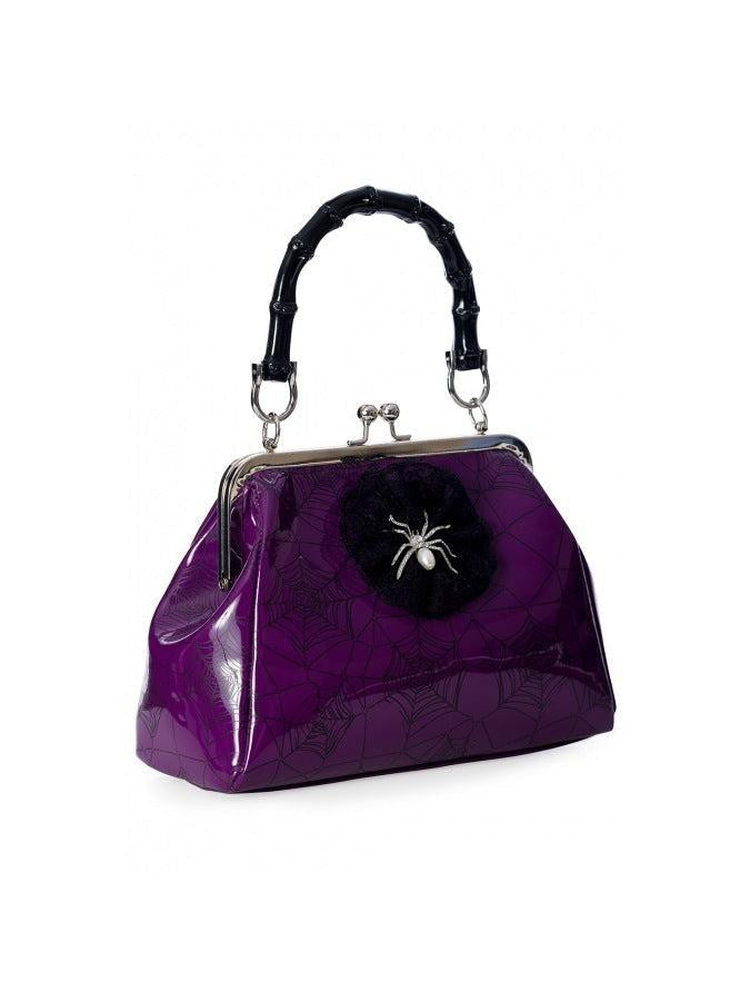 Killian Purple Spider & Web Frances Handbag