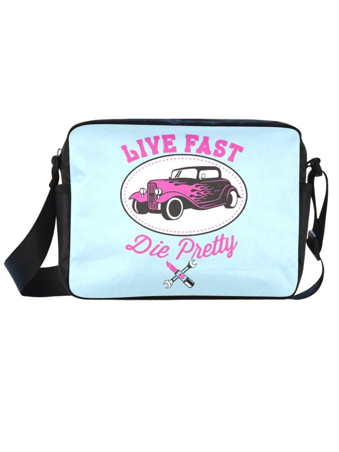 Live Fast Die Pretty Crossbody Satchel Bag