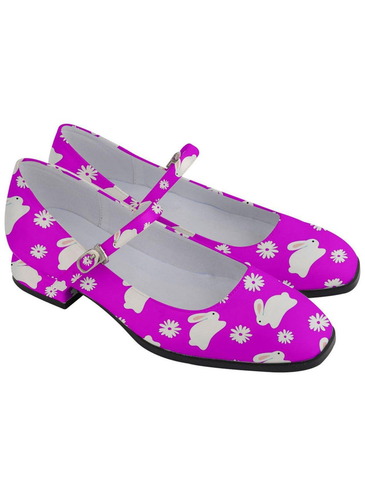 Marshmallow Bunnies Hot Pink Women's Mary Jane Shoes