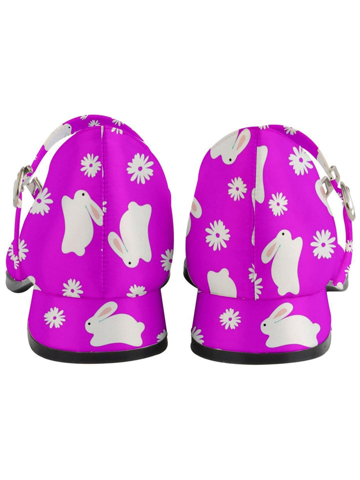 Marshmallow Bunnies Hot Pink Women's Mary Jane Shoes