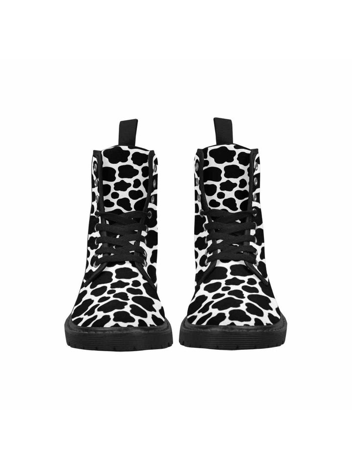 Moo Cows Lace Up Combat Boots