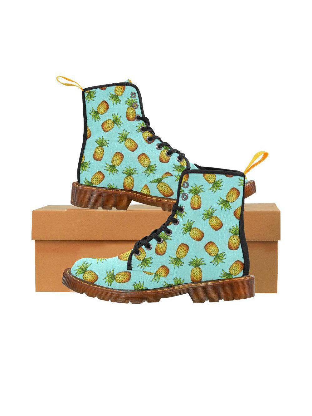 Pina Colada Pineapple Women's Lace Up Combat Boots
