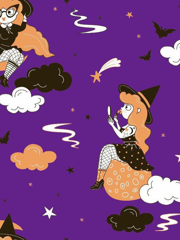 Purple Pinup Witch Skater Dress