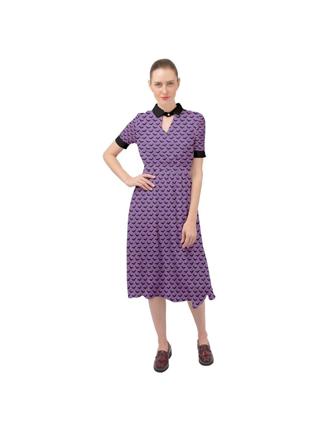 VAMPIRA Ava 1940S VINTAGE KEYHOLE NECKLINE DRESS