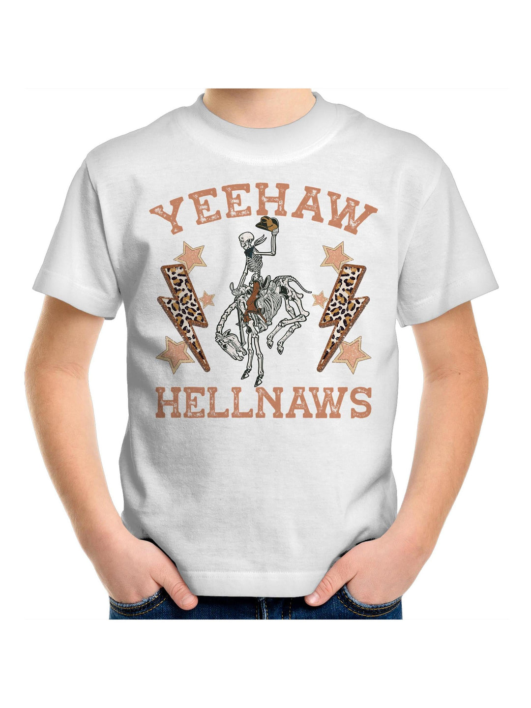 Yeehaw Hellnaws Kids Youth Crew T-Shirt