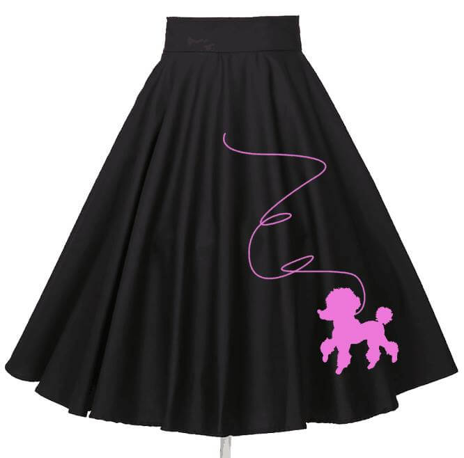 Black circle skirt styled with vintage rockabilly 1950s fashion outfit ideas for women in Australia