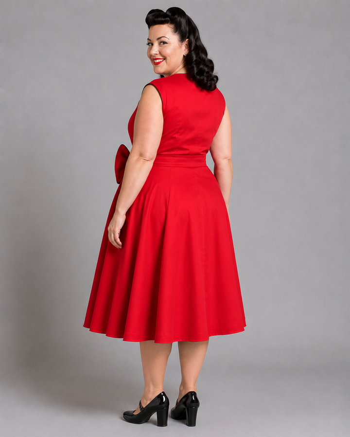 Vivienne Red Bow Retro Dress