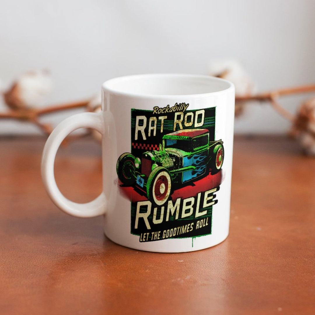 Rat Rod Rumble White Mug