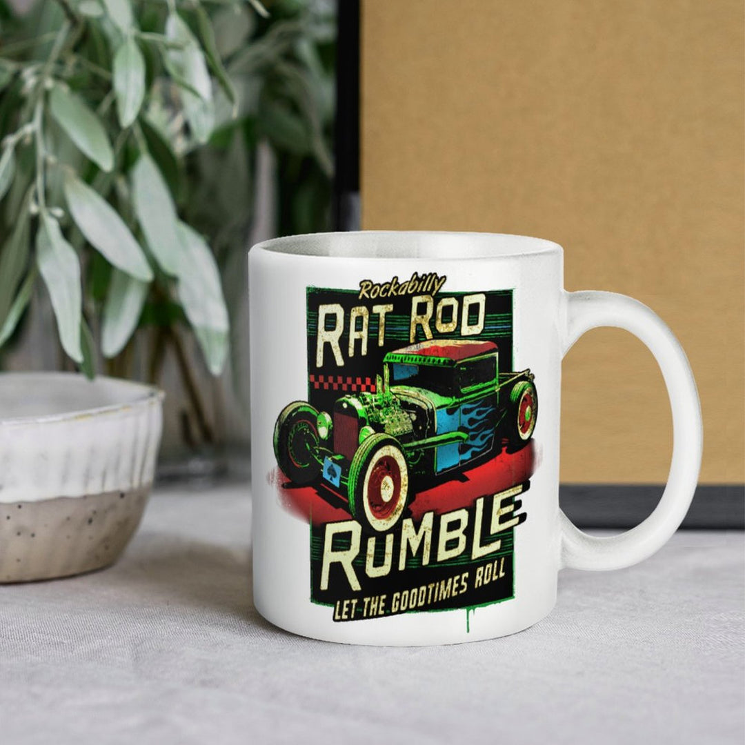 Rat Rod Rumble White Mug