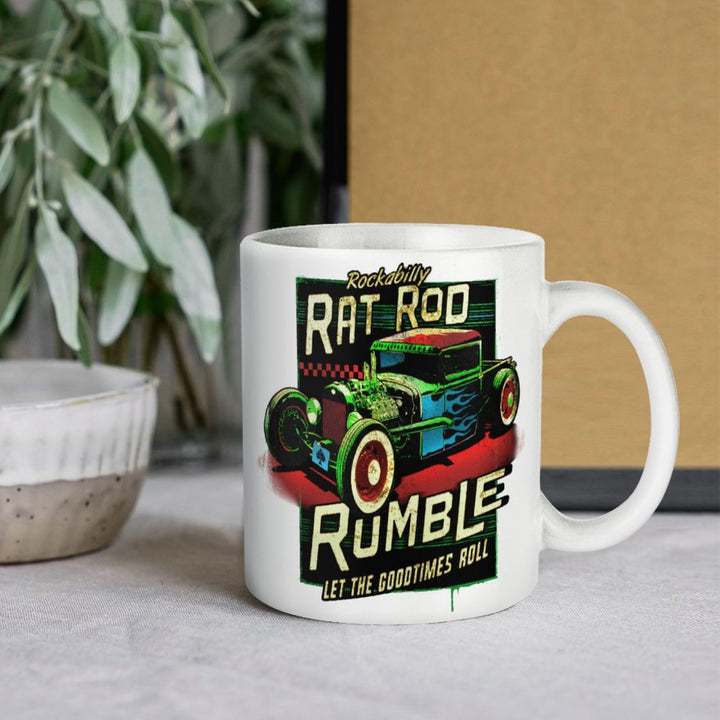 Rat Rod Rumble White Mug