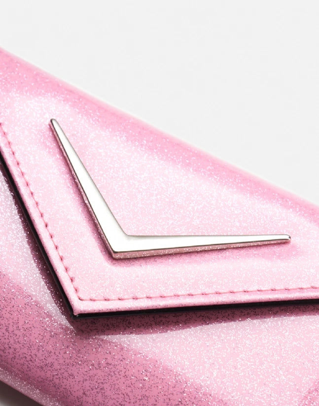 Liquorbrand Vega Pink Glitter Wallet - Retro Envelope Purse