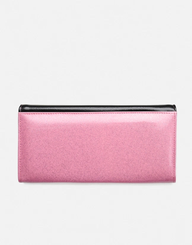 Liquorbrand Vega Pink Glitter Clutch - Retro Envelope Purse