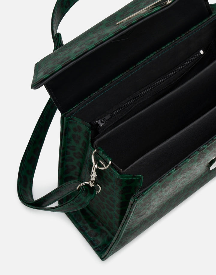 Liquorbrand Rumbler Handbag – Green Leopard Rockabilly Bowling Bag