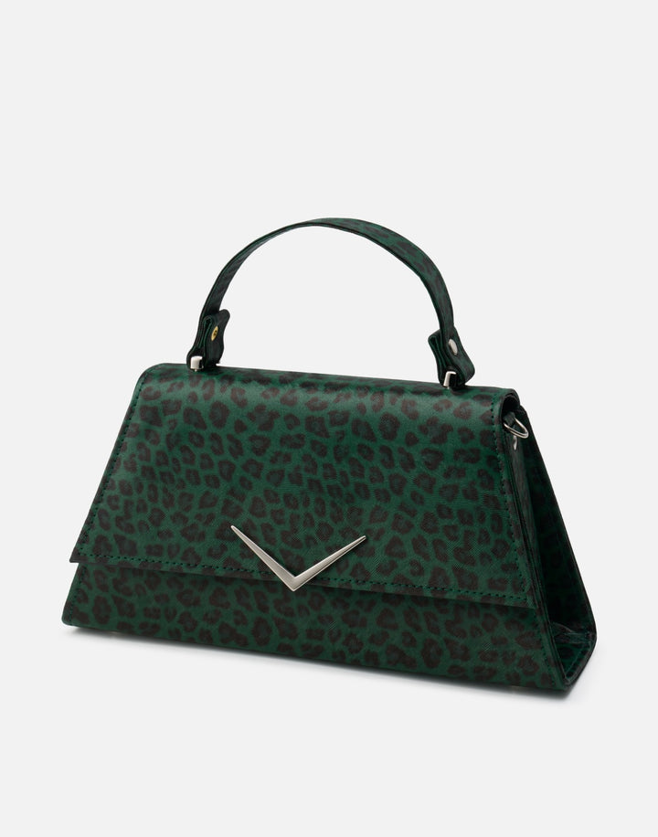 Liquorbrand Rumbler Handbag – Green Leopard Rockabilly Bowling Bag