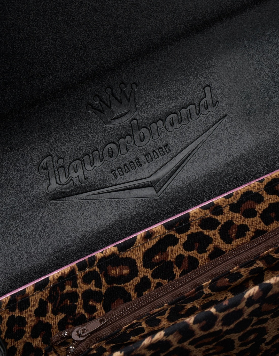 Liquorbrand Chevron Handbag – Black & Pink Rockabilly Bowling Bag