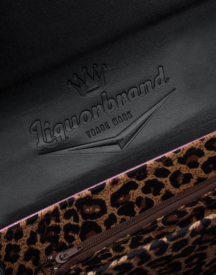 Liquorbrand Chevron Handbag – Black & Pink Rockabilly Bowling Bag