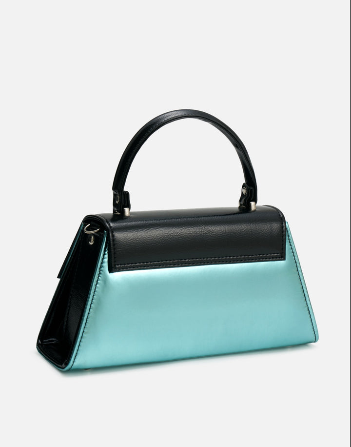 Liquorbrand Chevron Handbag – Black & Blue Rockabilly Bowling Bag