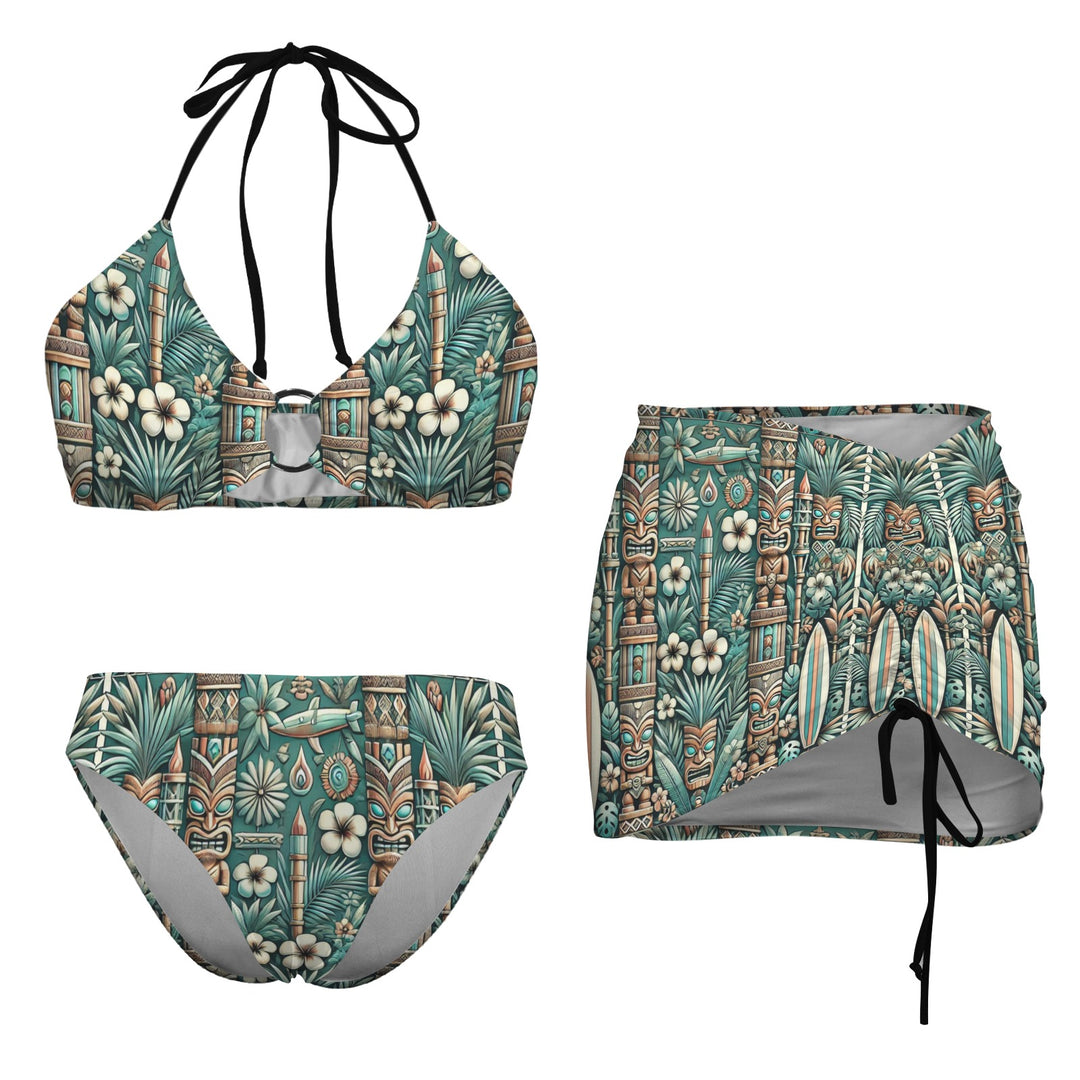 Bone Shaker Retro Bikini Set with Skirt