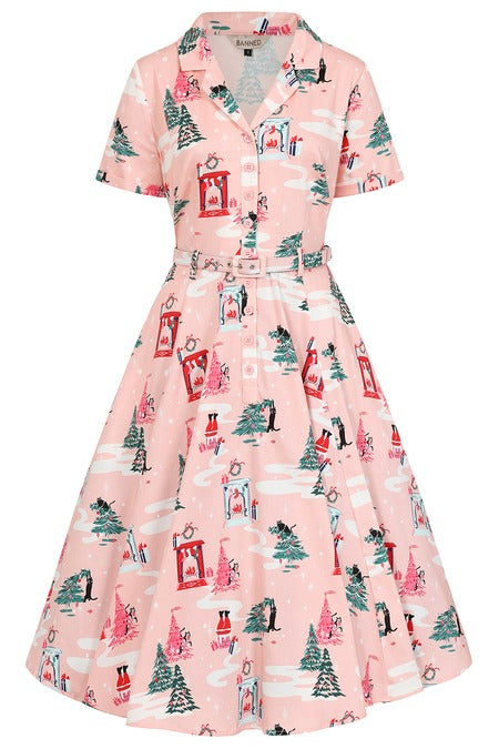 Pink Bella Puuurfect christmas swing dress