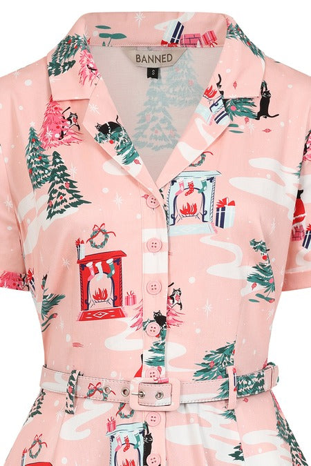 Pink Bella Puuurfect christmas swing dress