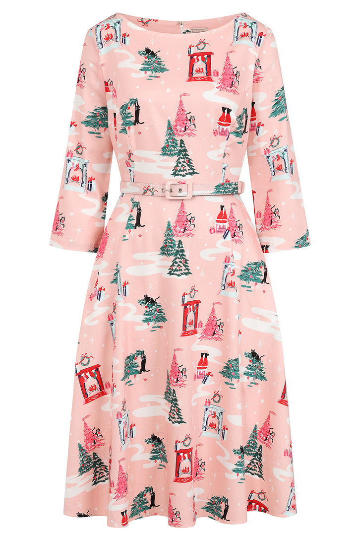 Pink Barbara PUURFECT christmas swing dress