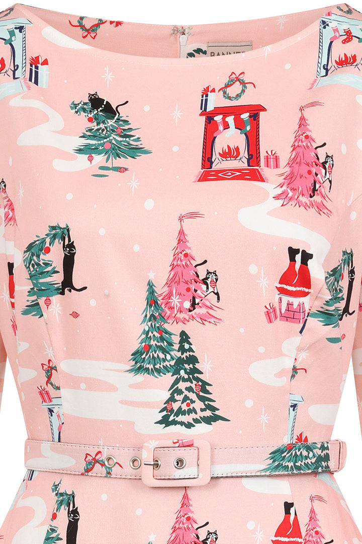 Pink Barbara PUURFECT christmas swing dress