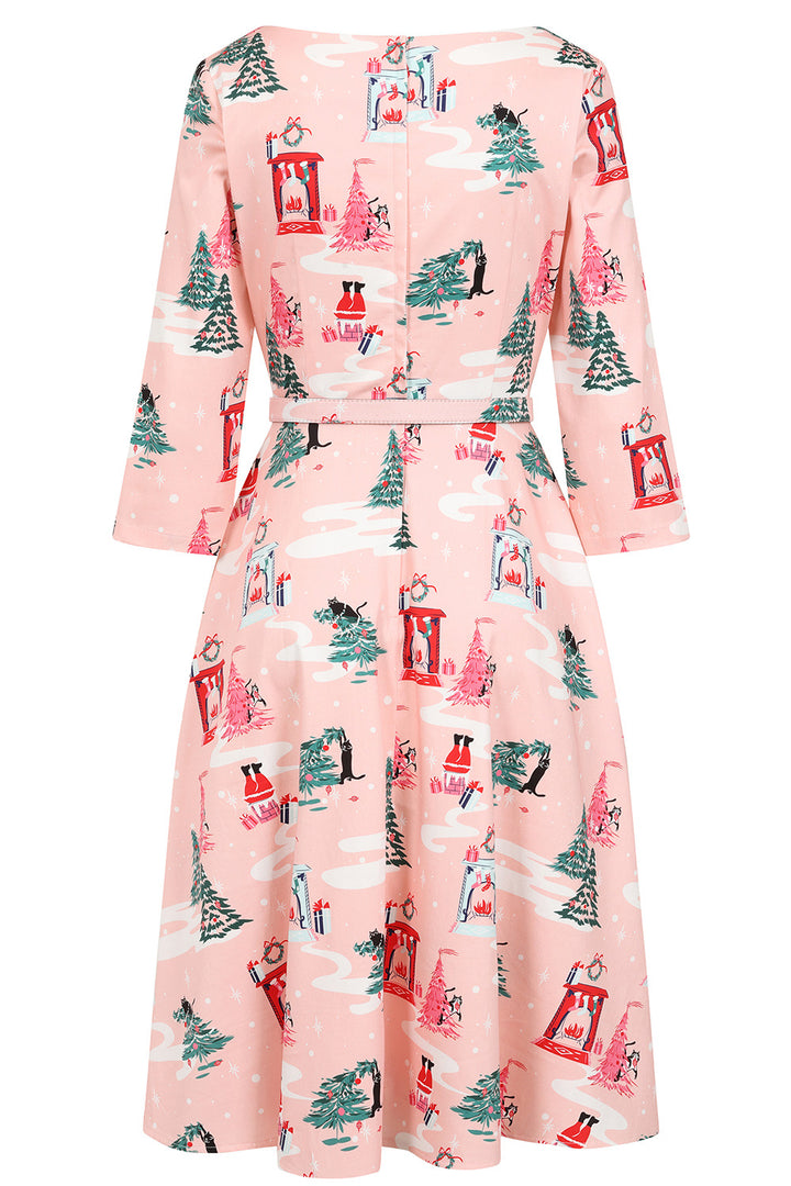 Pink Barbara PUURFECT christmas swing dress