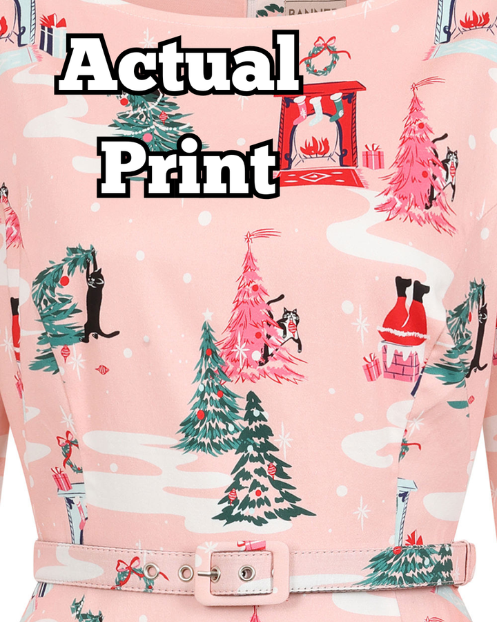 Pink Barbara PUURFECT christmas swing dress