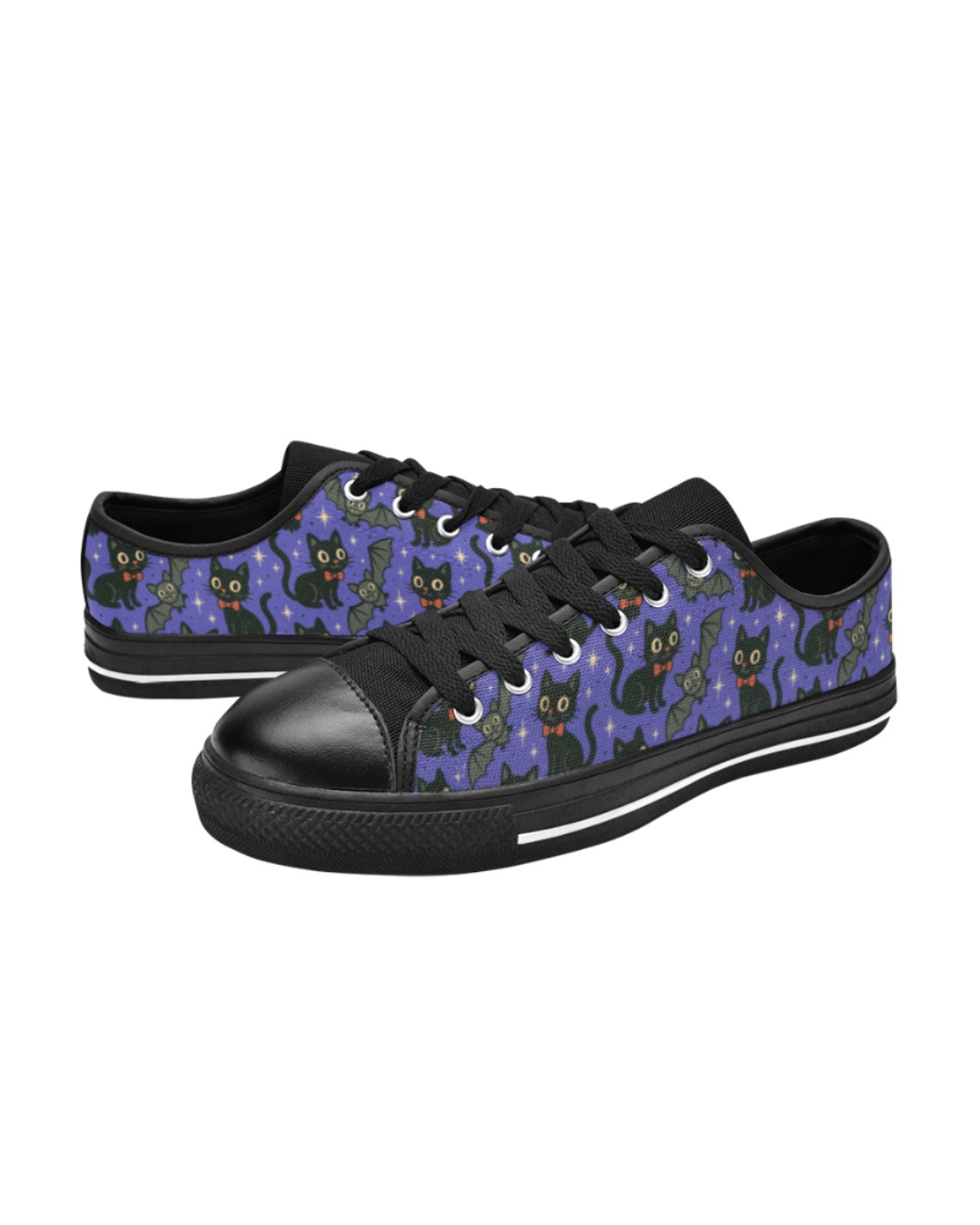 Spooky Cats n Bats Kids Sneakers (B)