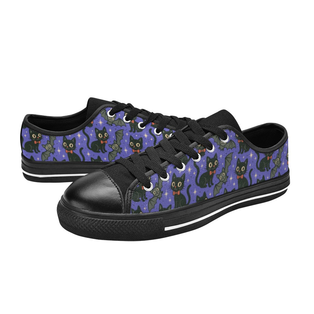 Spooky Cats n Bats Kids Sneakers (B)