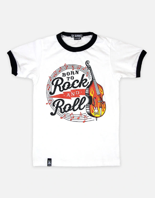 Six Bunnies Born To Rock And Roll kids t-shirt rockabilly cotton tee music graphic shirt