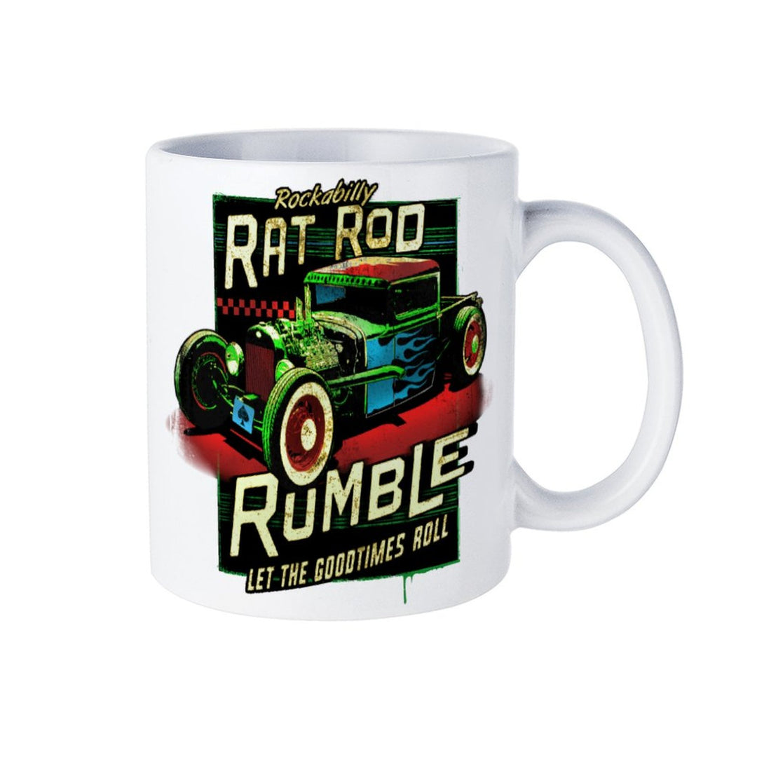 Rat Rod Rumble White Mug