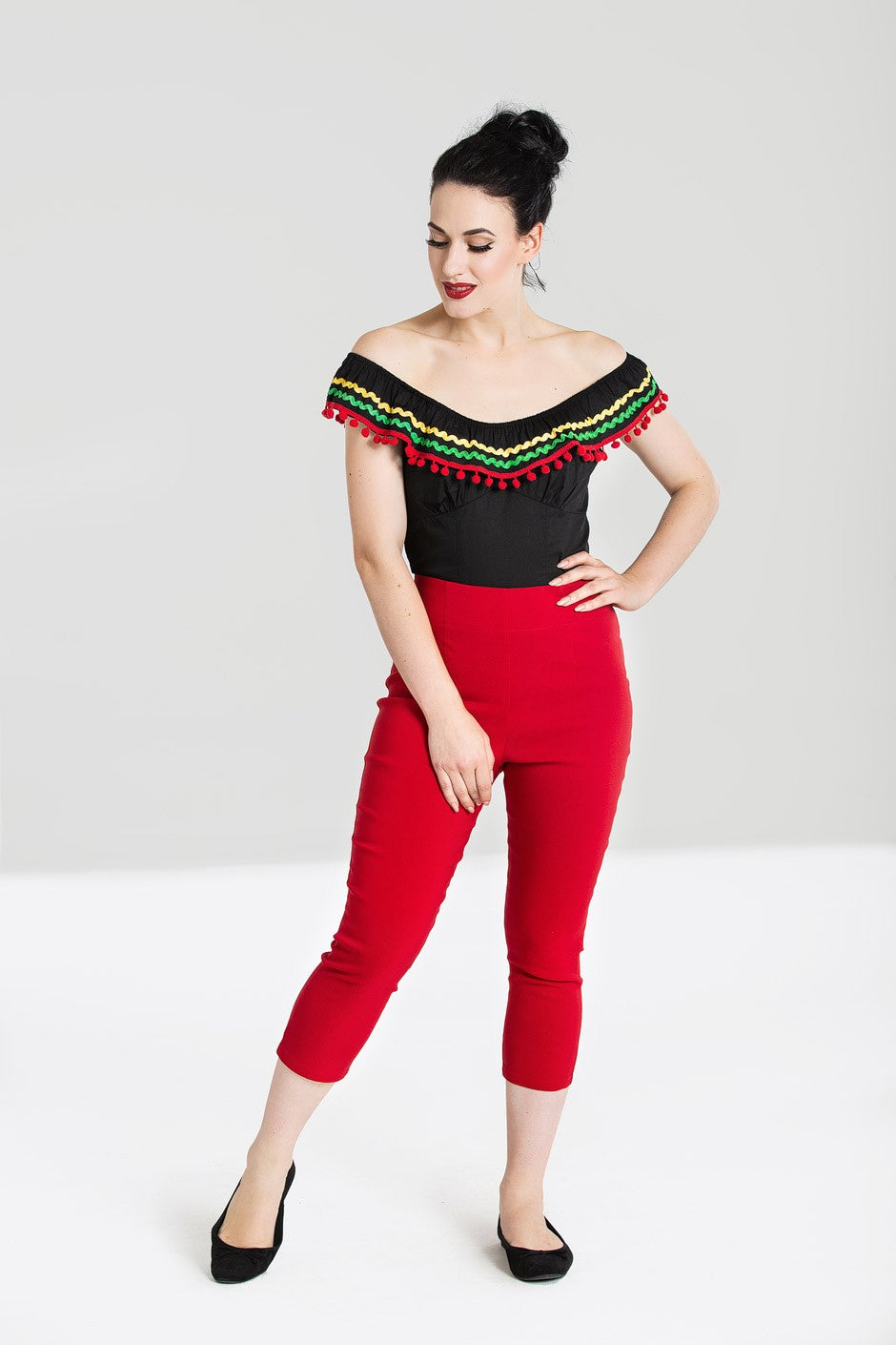 Hell Bunny Tina Capris – Red Pedal Pushers